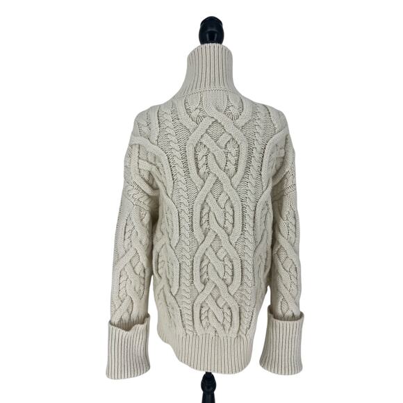 Citizens of Humanity Zola Cable-knit Cashmere Turtleneck Sweater in Ivory - Picture 10 of 14